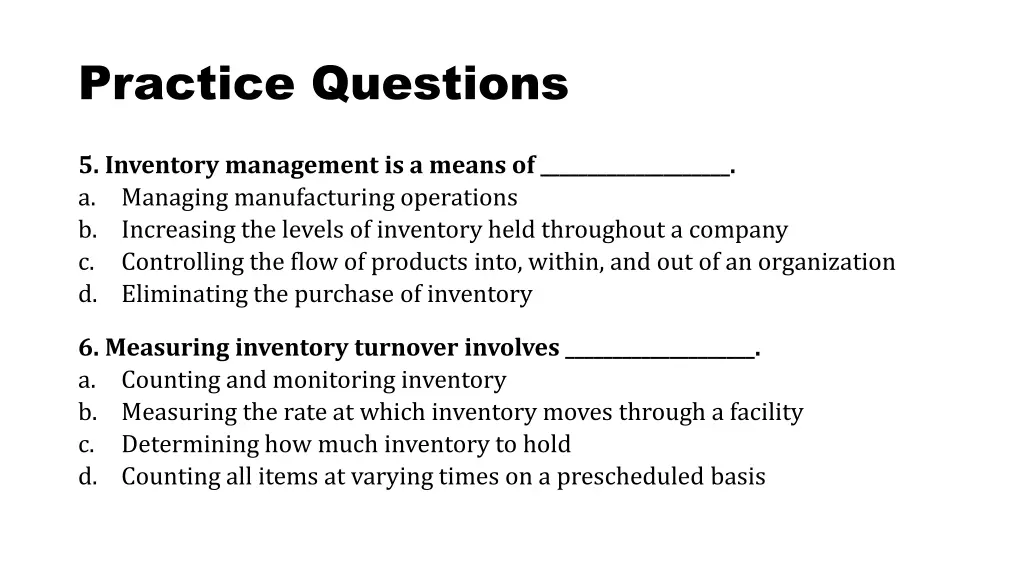 practice questions 2