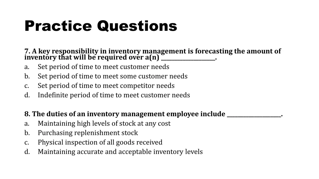 practice questions 3