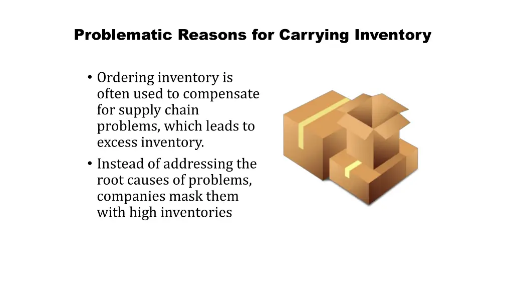 problematic reasons for carrying inventory