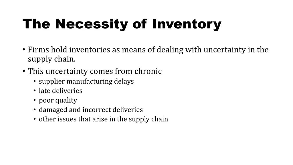 the necessity of inventory 1