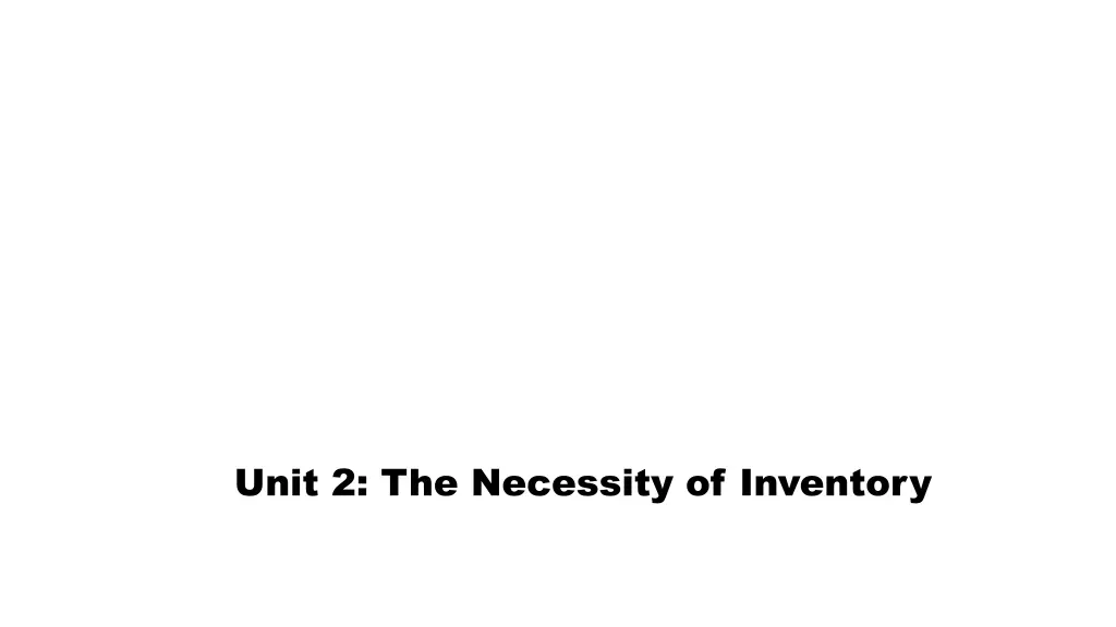 unit 2 the necessity of inventory