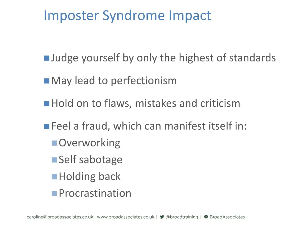 imposter syndrome impact