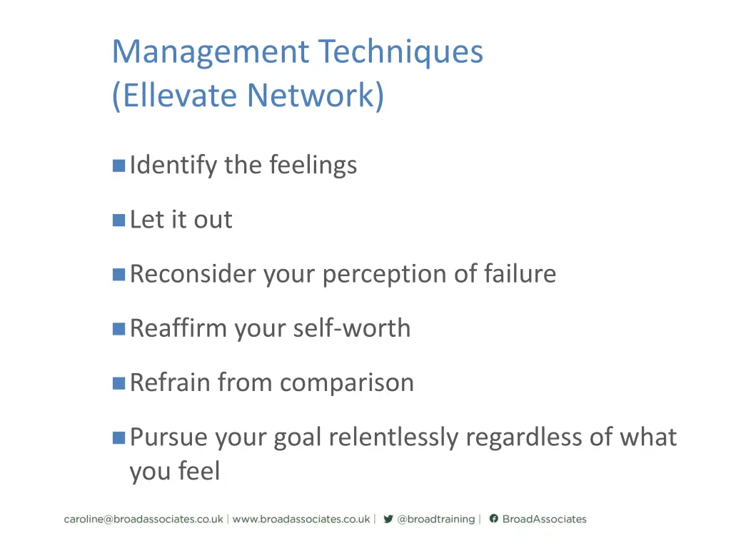 management techniques ellevate network