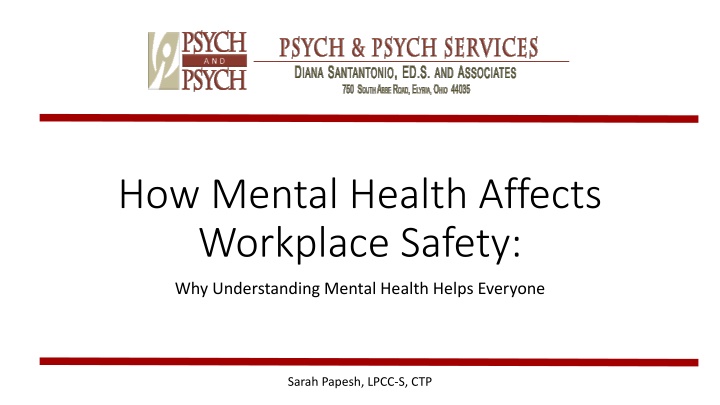 how mental health affects workplace safety