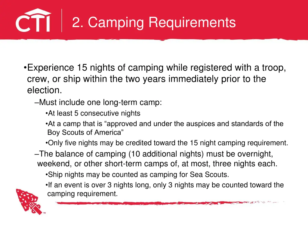 2 camping requirements