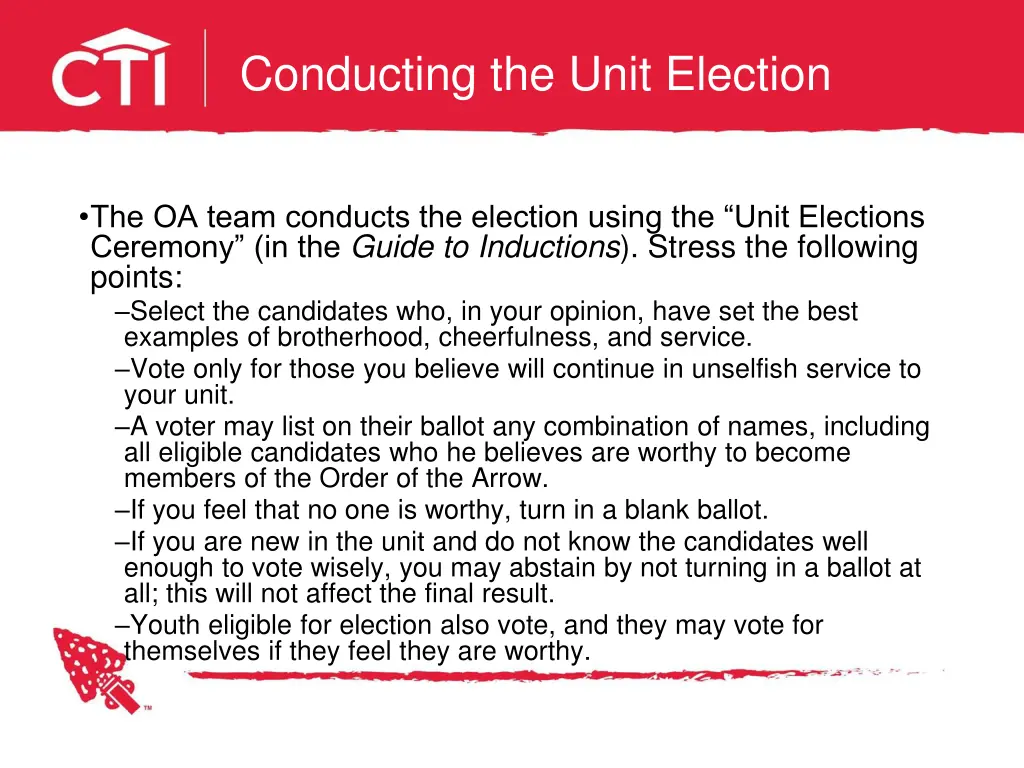 conducting the unit election 1