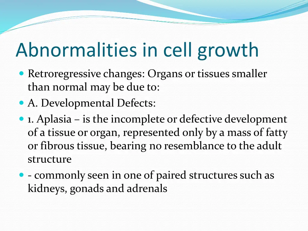 abnormalities in cell growth