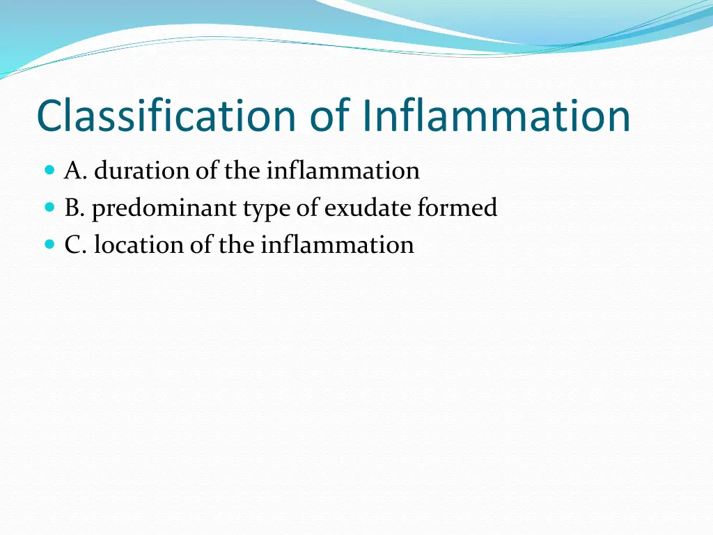 classification of inflammation