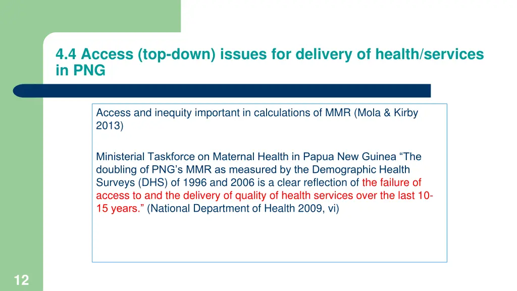 4 4 access top down issues for delivery of health