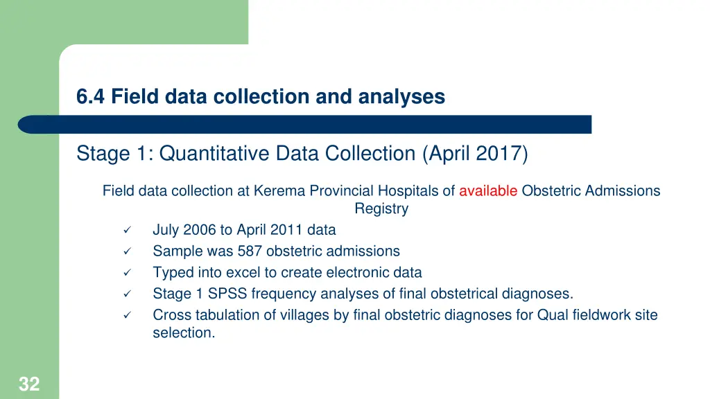 6 4 field data collection and analyses