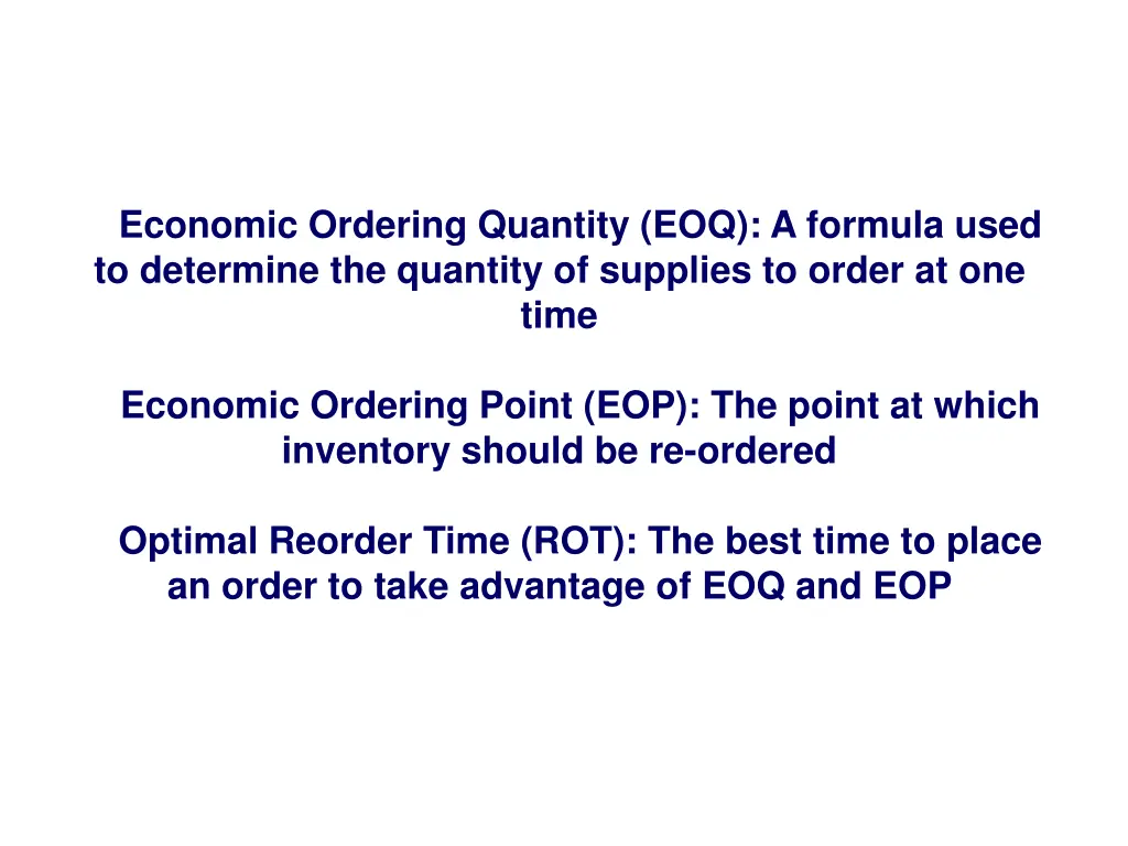 economic ordering quantity eoq a formula used