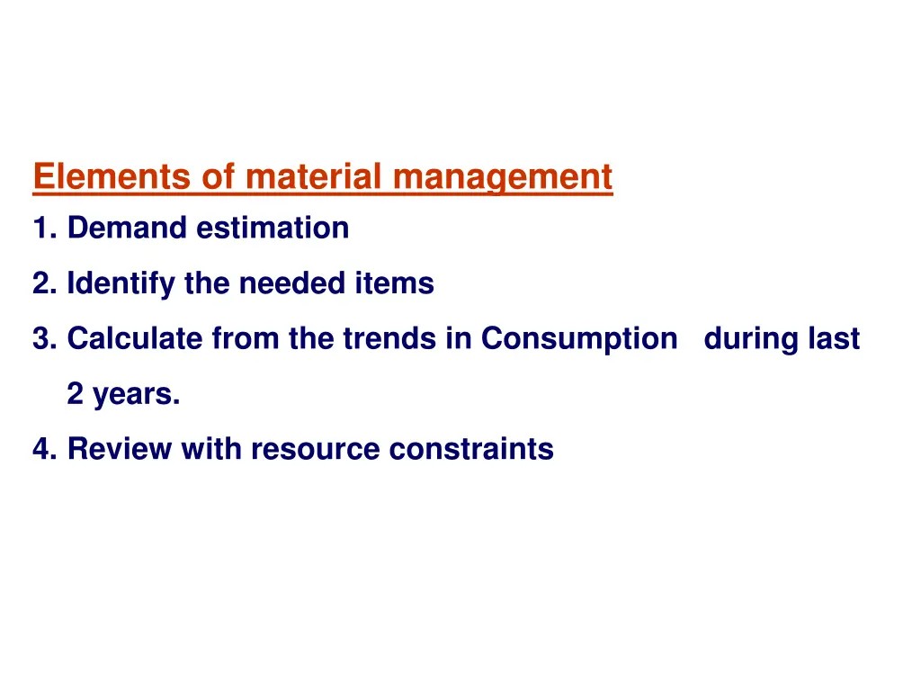 elements of material management 1 demand