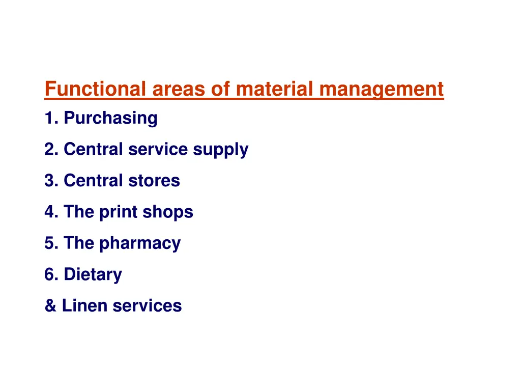 functional areas of material management