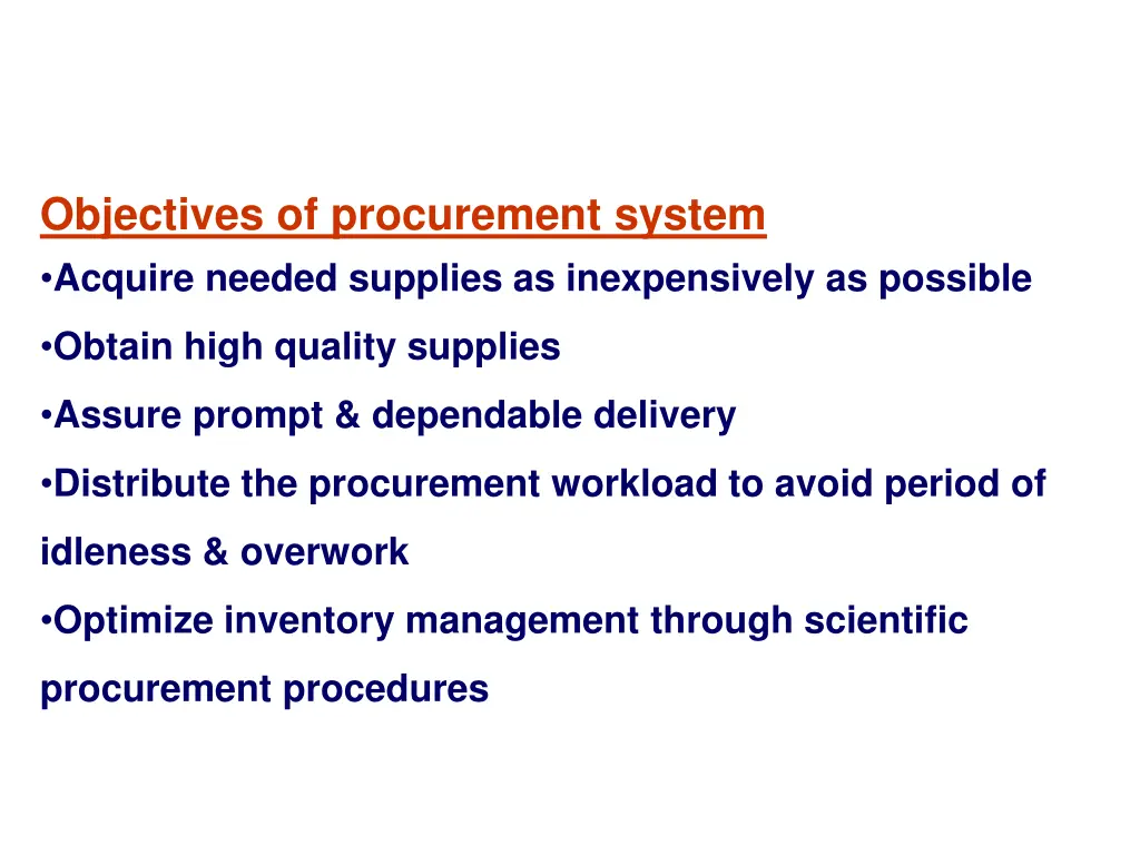 objectives of procurement system acquire needed