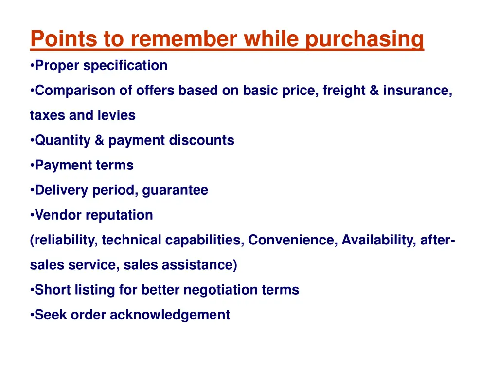 points to remember while purchasing proper