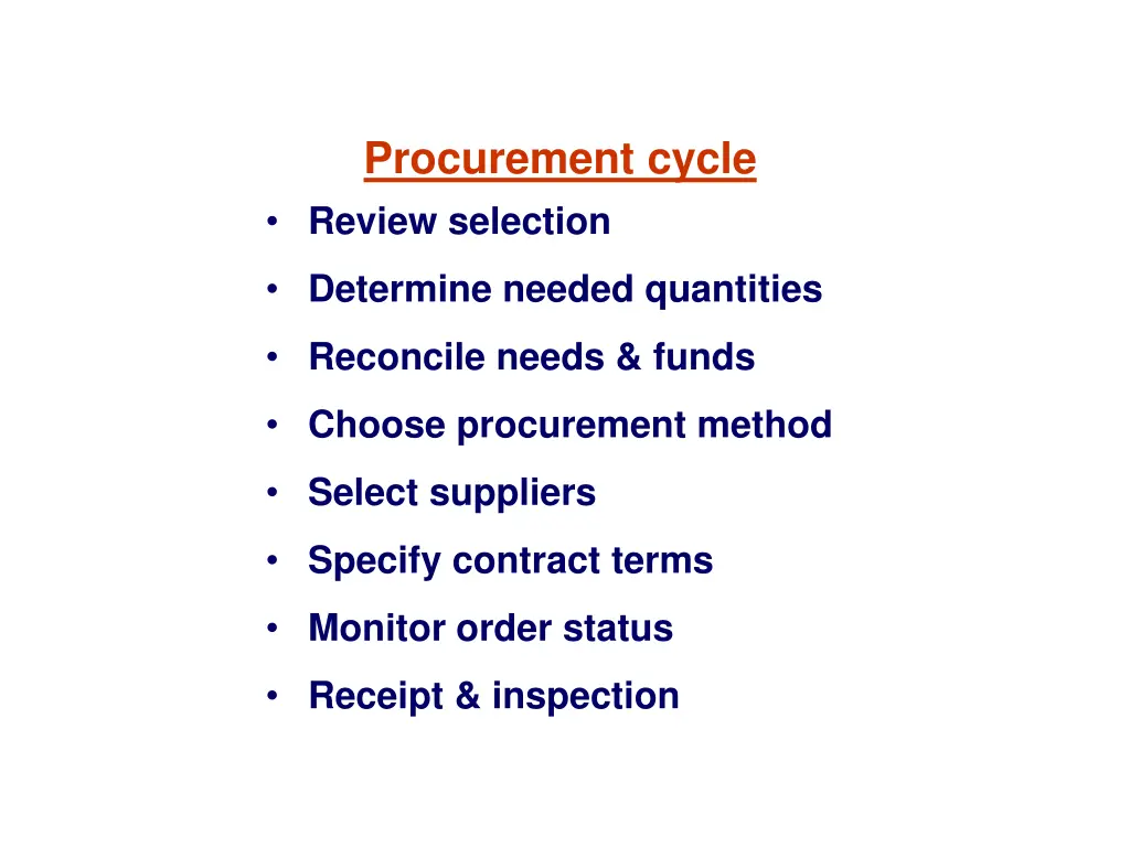 procurement cycle review selection