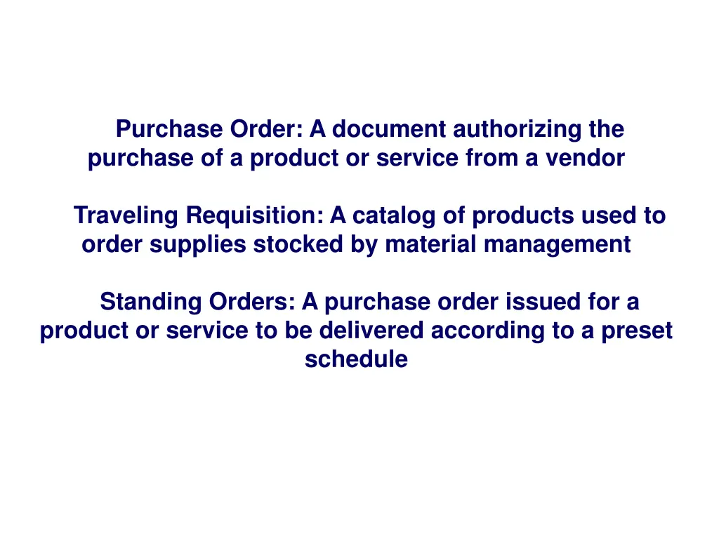 purchase order a document authorizing