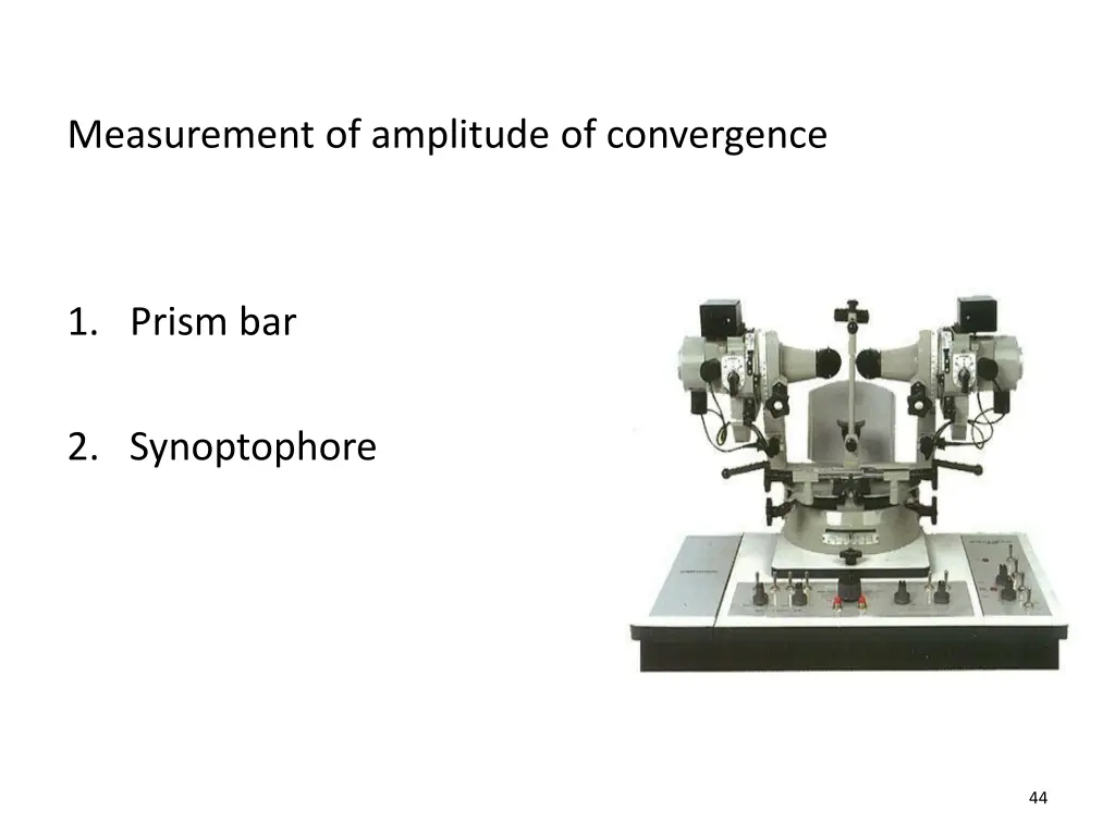 measurement of amplitude of convergence