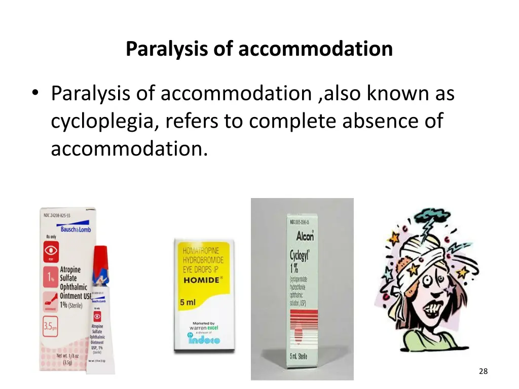 paralysis of accommodation