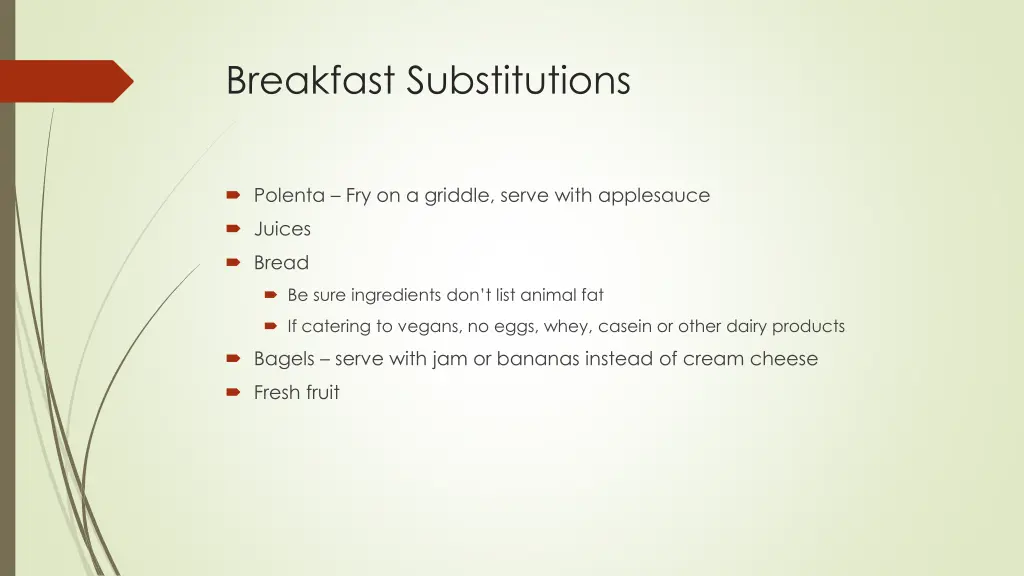 breakfast substitutions 1