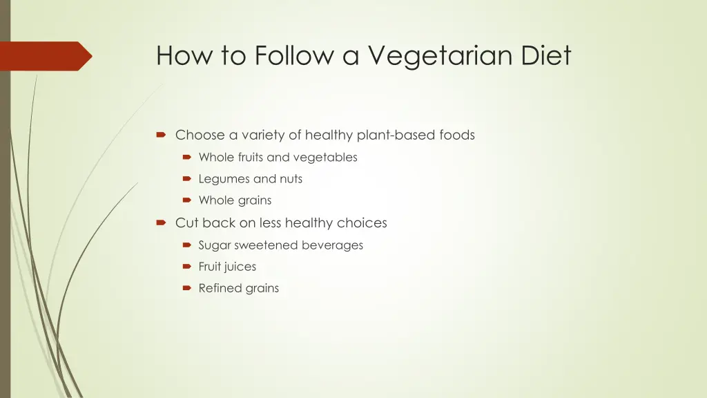 how to follow a vegetarian diet