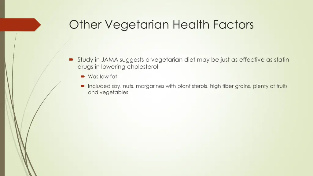 other vegetarian health factors