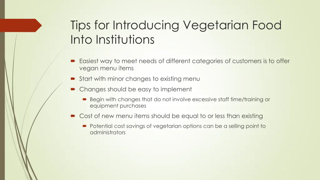 tips for introducing vegetarian food into