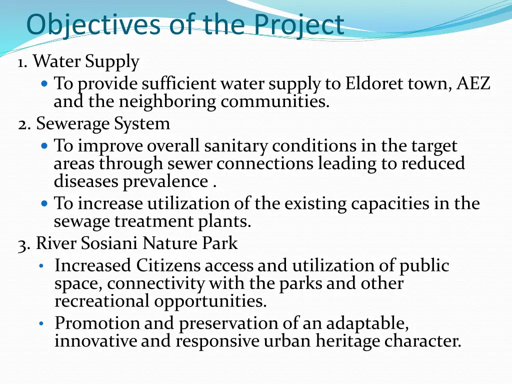 objectives of the project