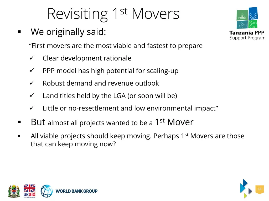 revisiting 1 st movers we originally said first