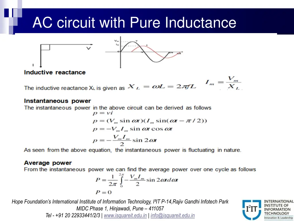 ac circuit with pure inductance 1