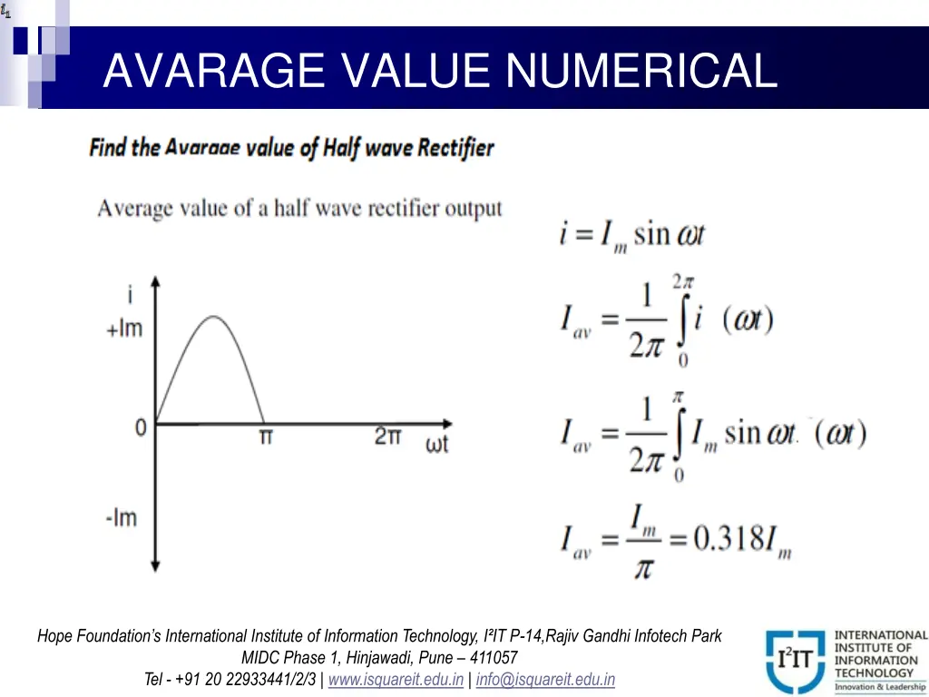 avarage value numerical 1