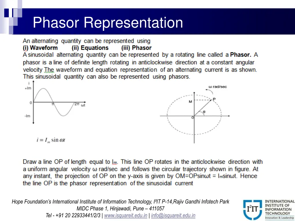 phasor representation