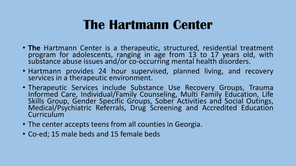 the hartmann center