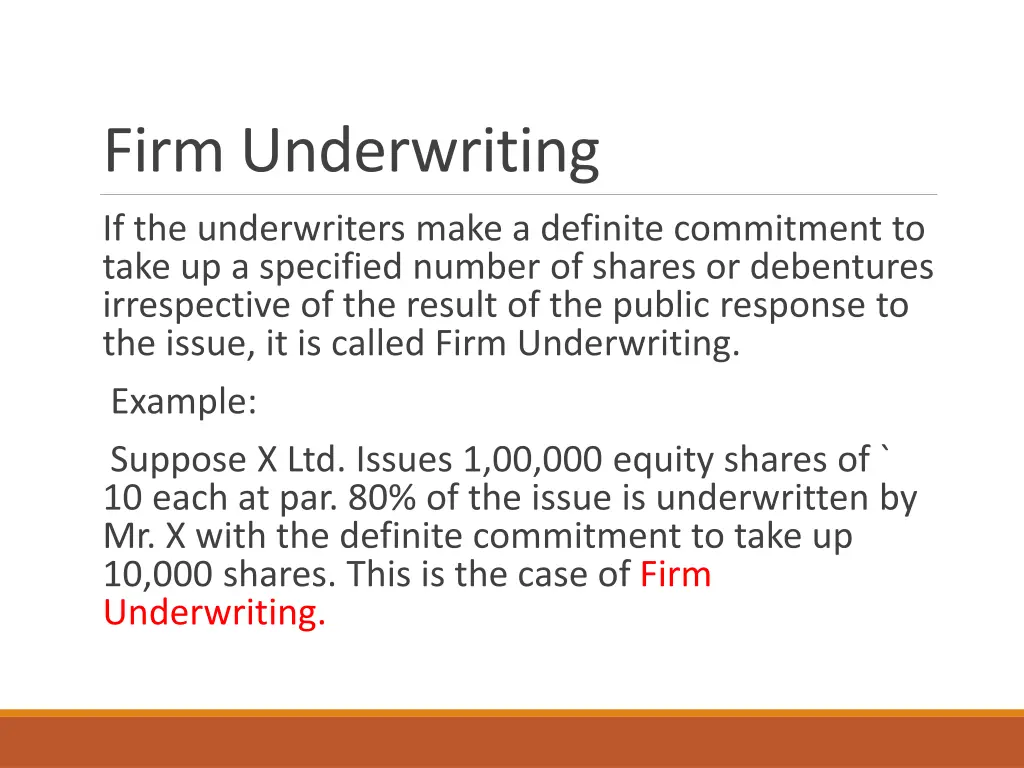 firm underwriting