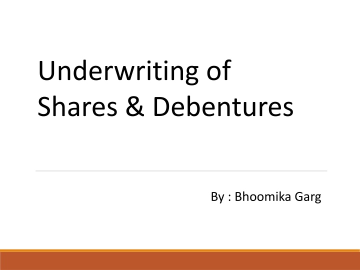 underwriting of shares debentures