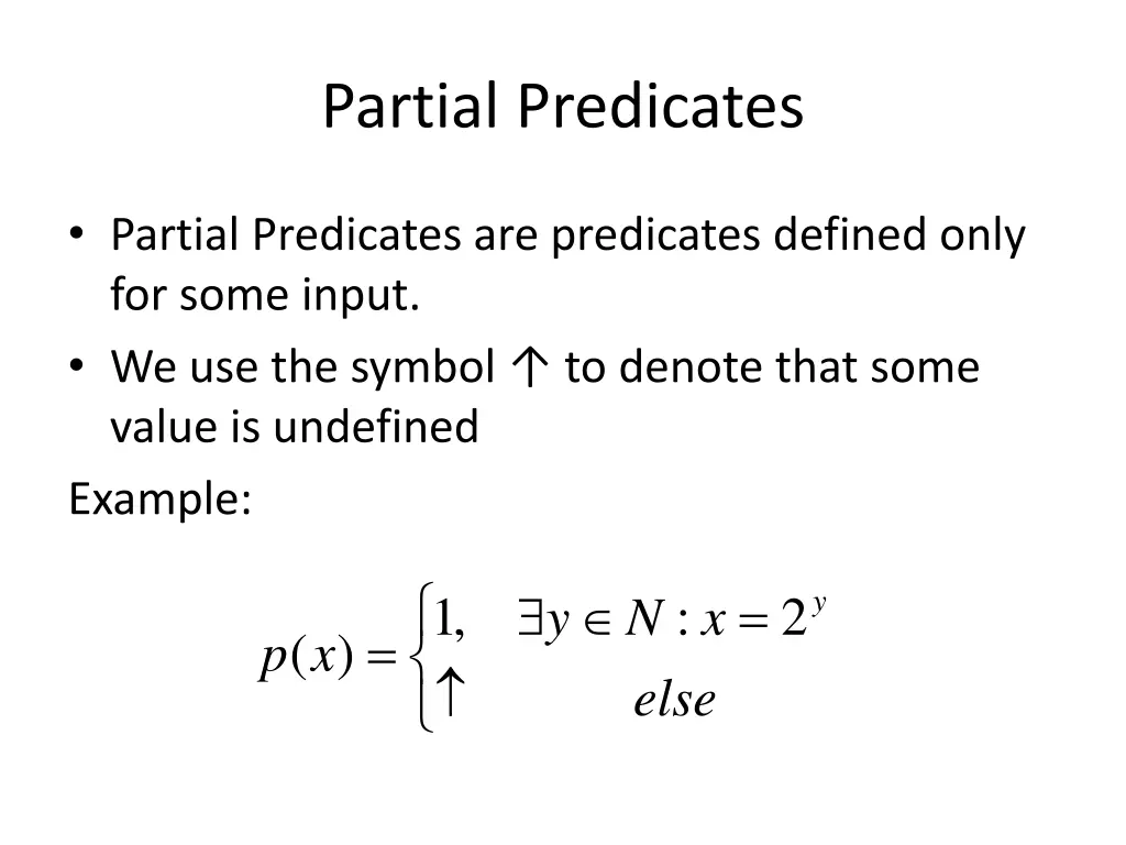 partial predicates