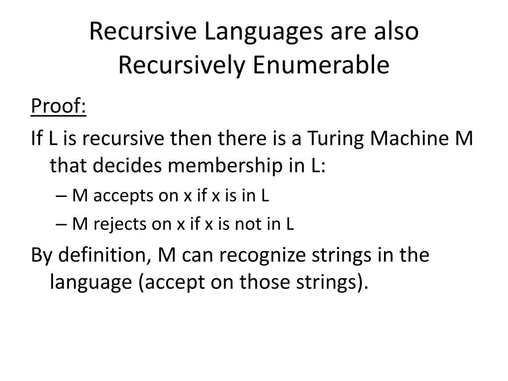 recursive languages are also recursively