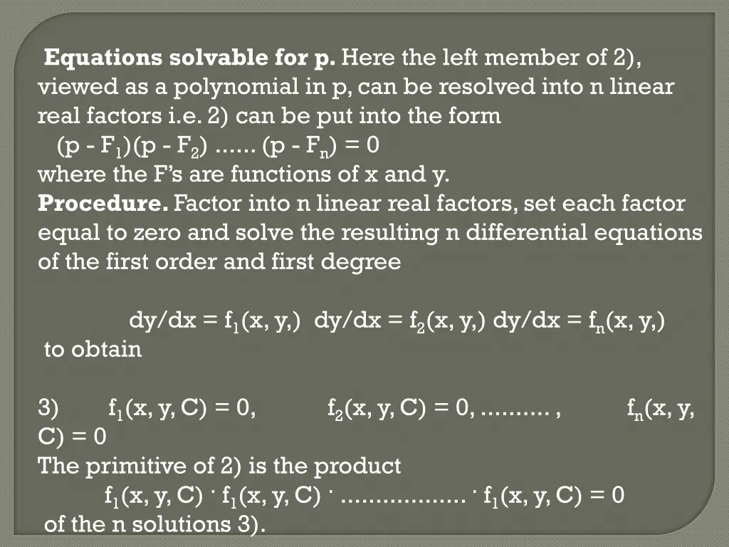 equations solvable for p here the left member