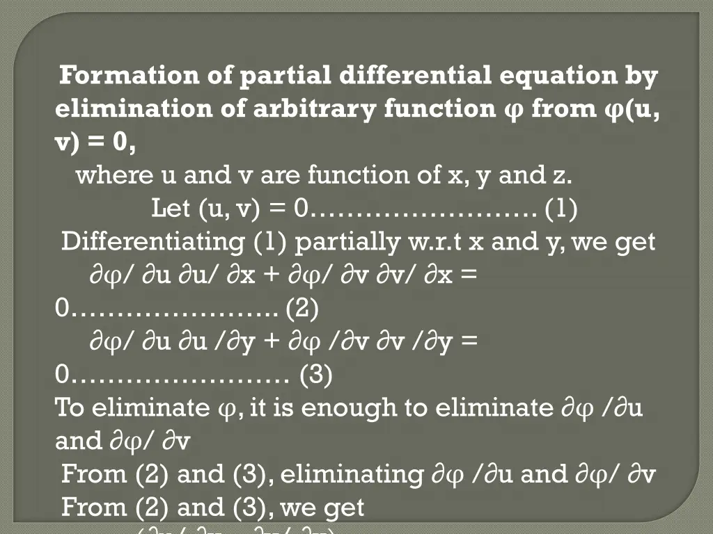 formation of partial differential equation 2