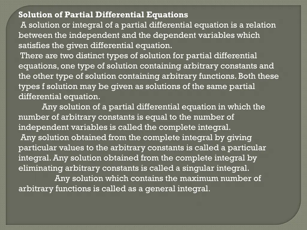 solution of partial differential equations