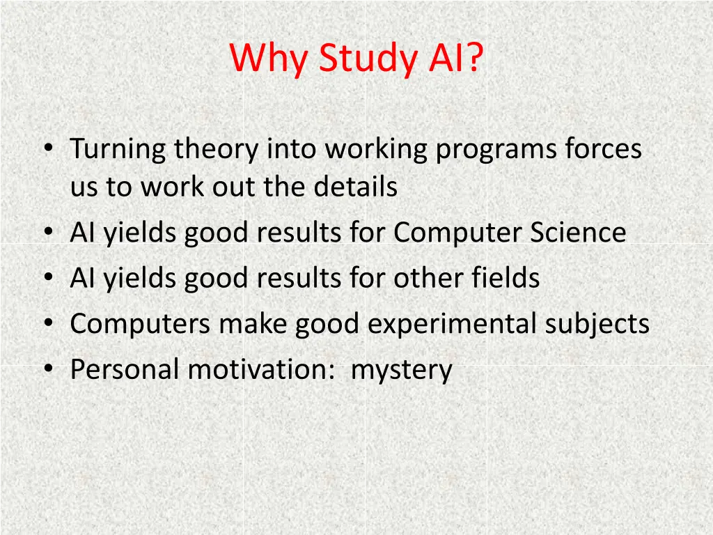 why study ai 1