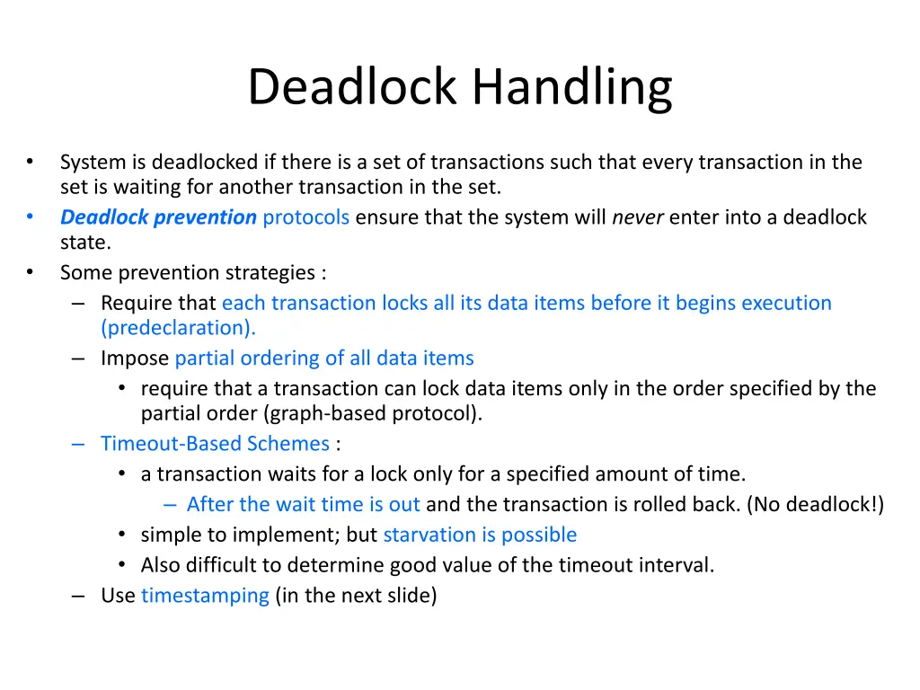 deadlock handling