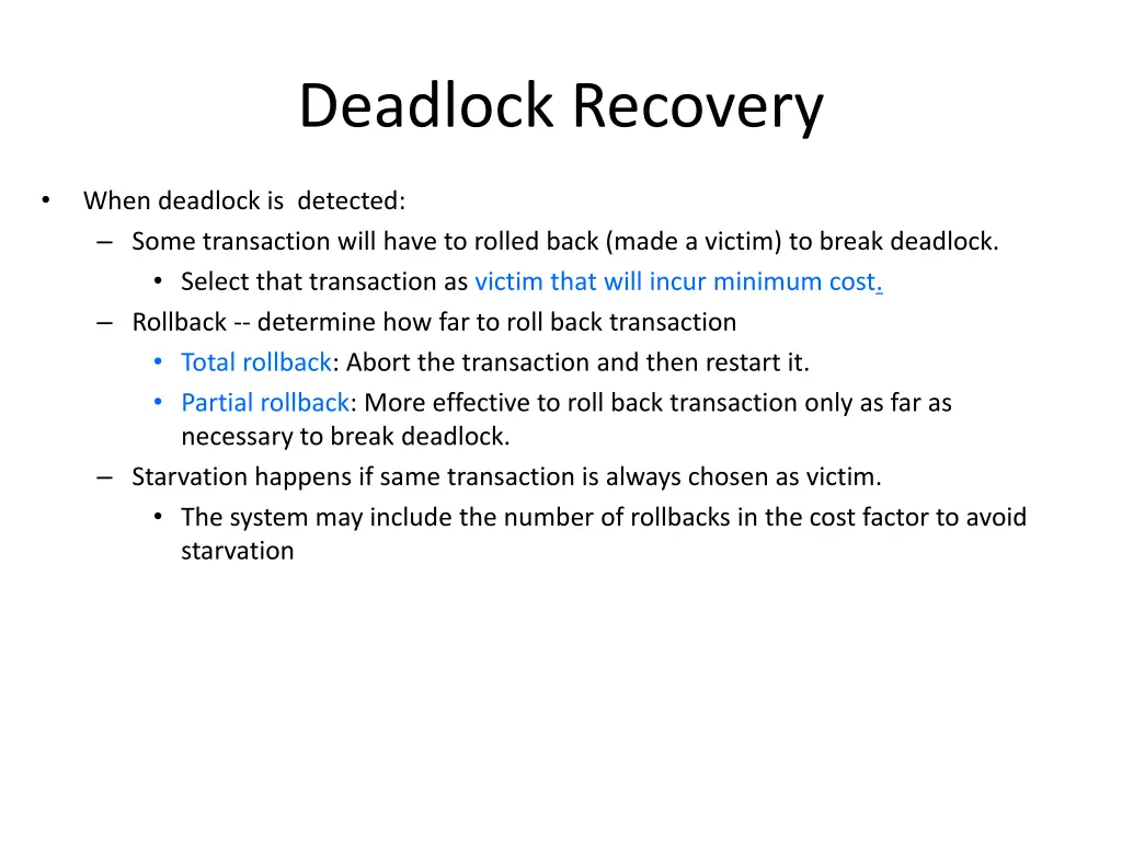 deadlock recovery