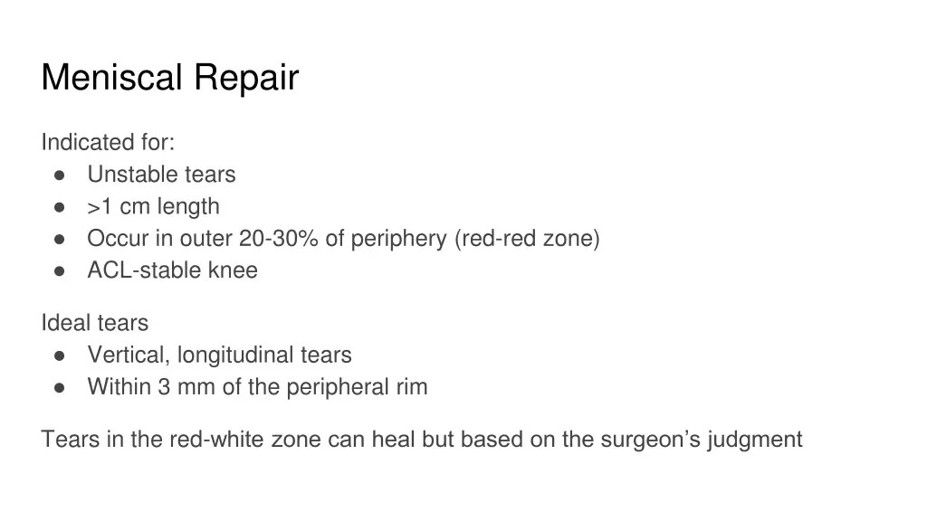 meniscal repair 1