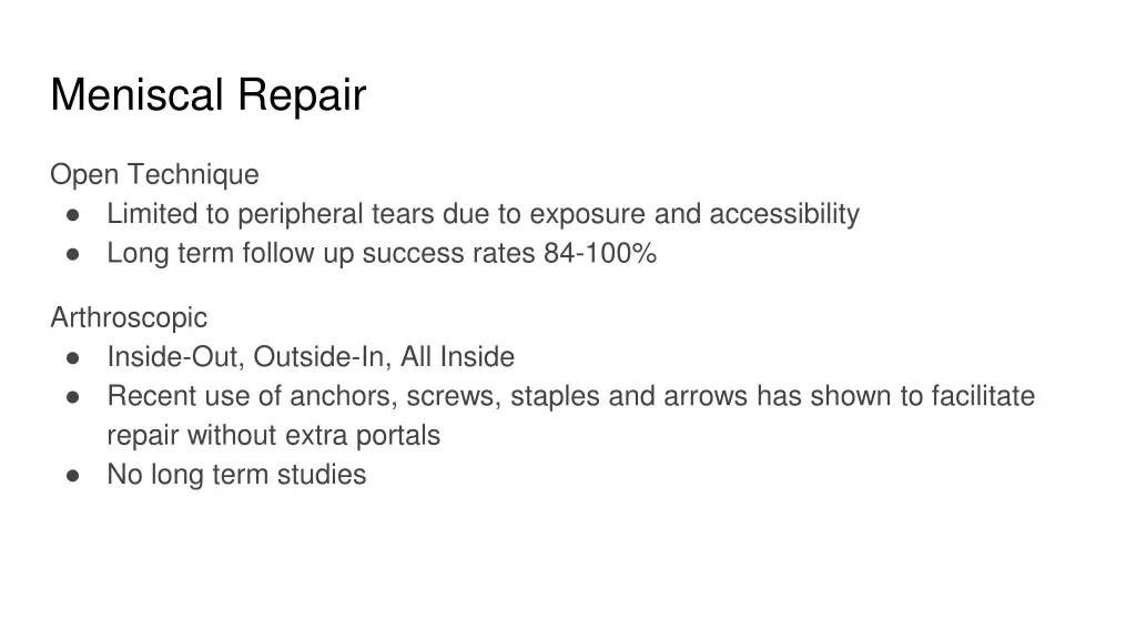 meniscal repair 2