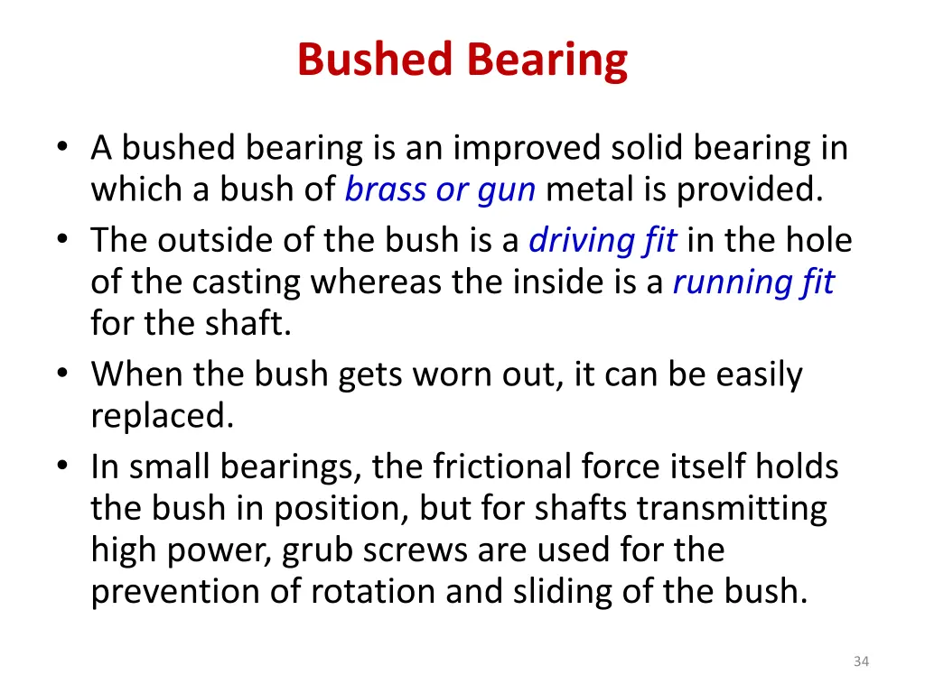 bushed bearing