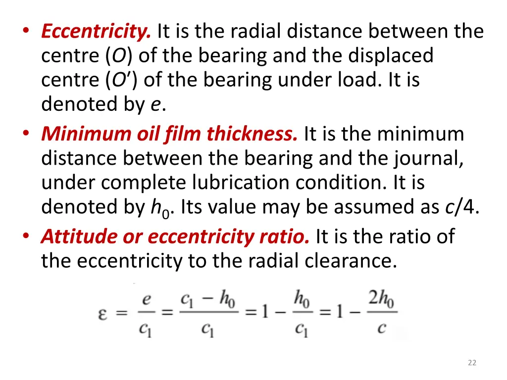 eccentricity it is the radial distance between