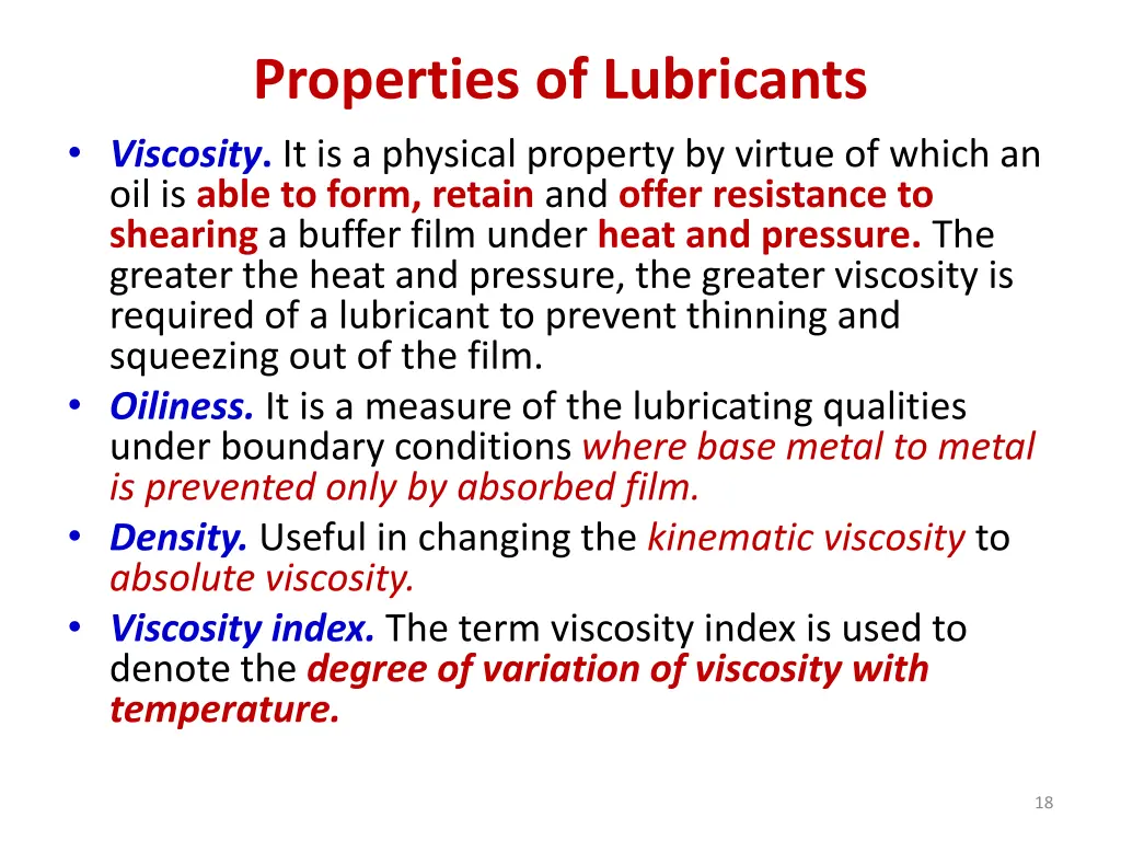 properties of lubricants viscosity