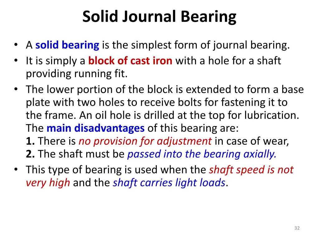 solid journal bearing