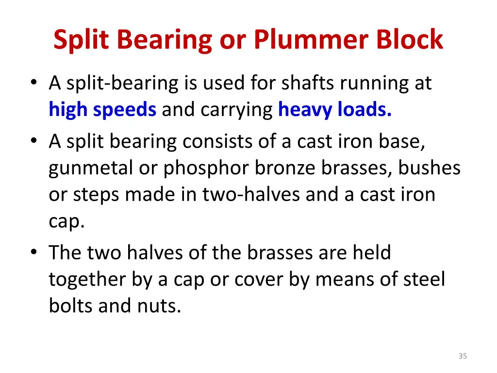 split bearing or plummer block